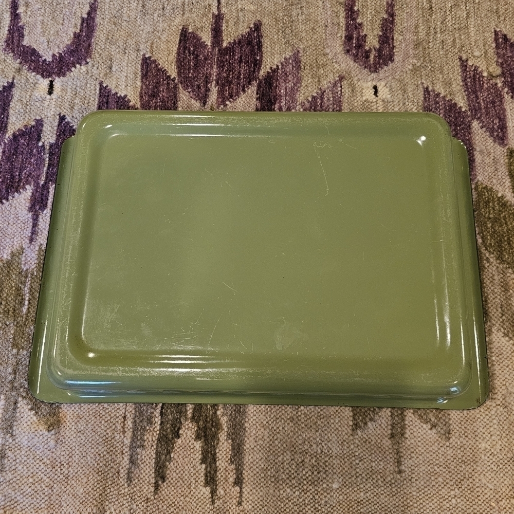 Catherineholm Enamelwear Large Baking Pan Green Lotus Leaf Mid Century - Picture 6 of 9